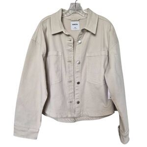 Sonoma Cream/Beige Denim Utility Shirt Jacket Size XXL